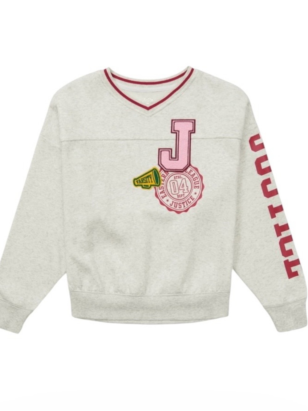 Justice Girls Varsity V-neck Sweatshirt